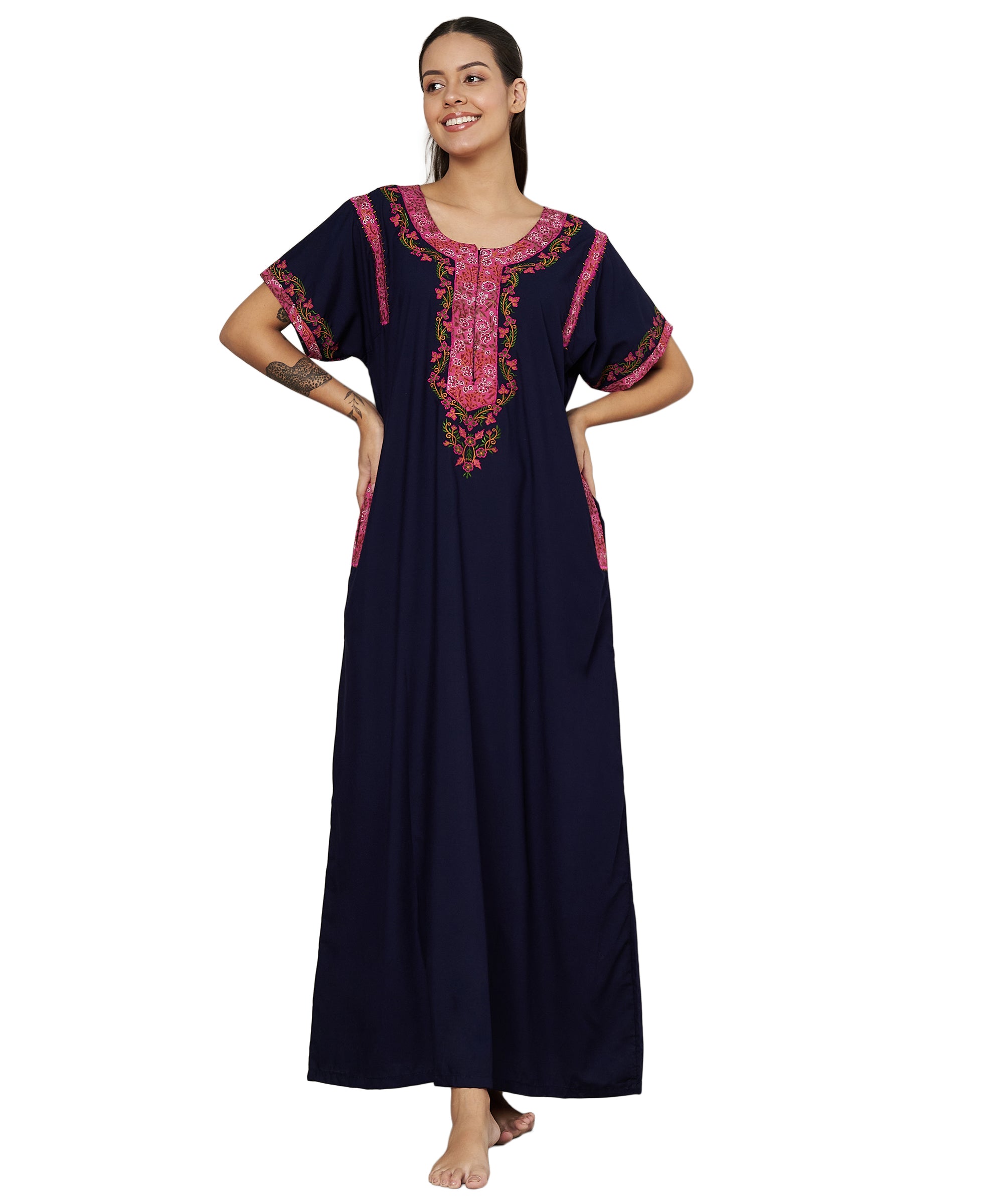 KOI SLEEPWEAR BHOPALI EMBROIDERED GOWN