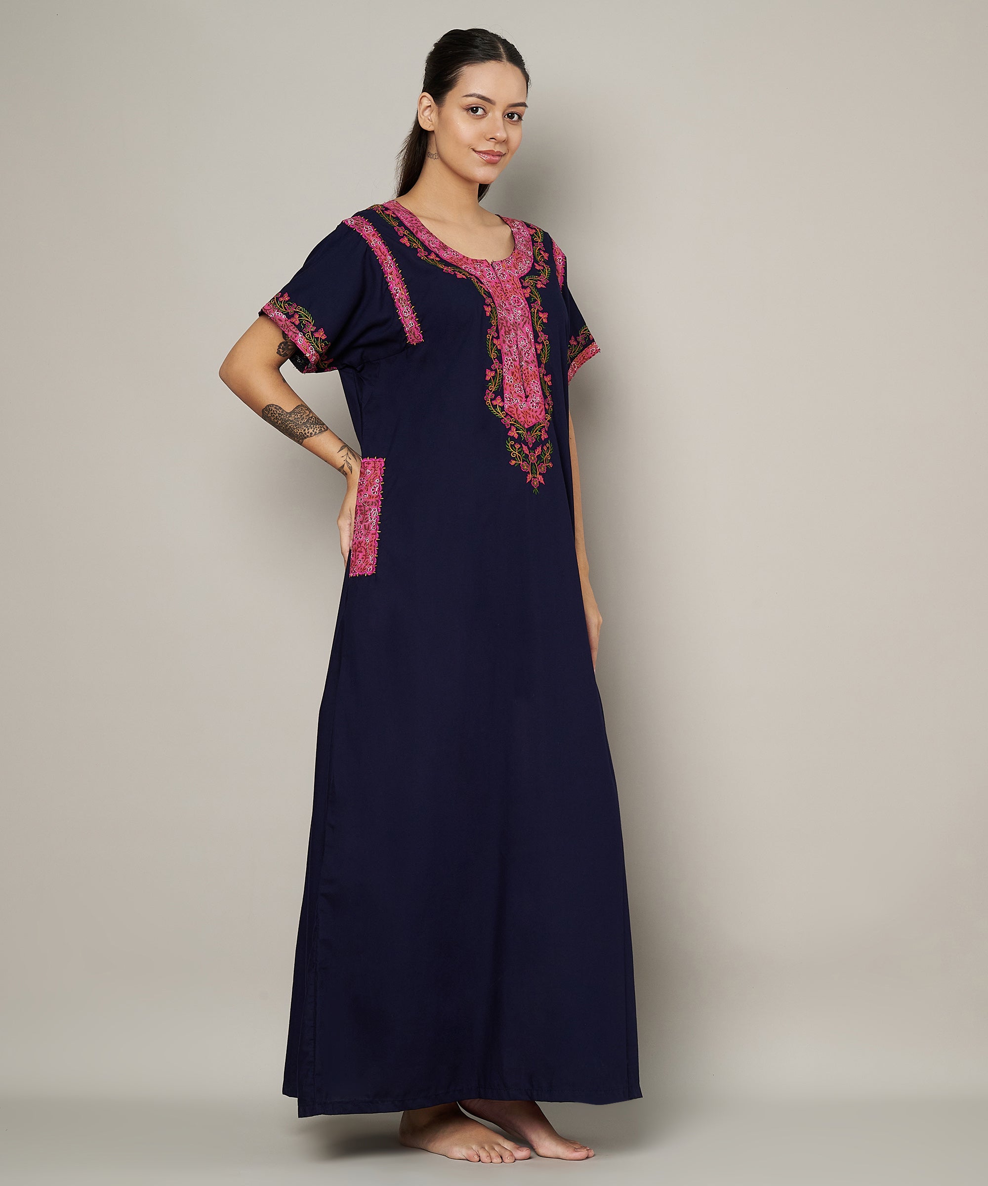 KOI SLEEPWEAR BHOPALI EMBROIDERED GOWN