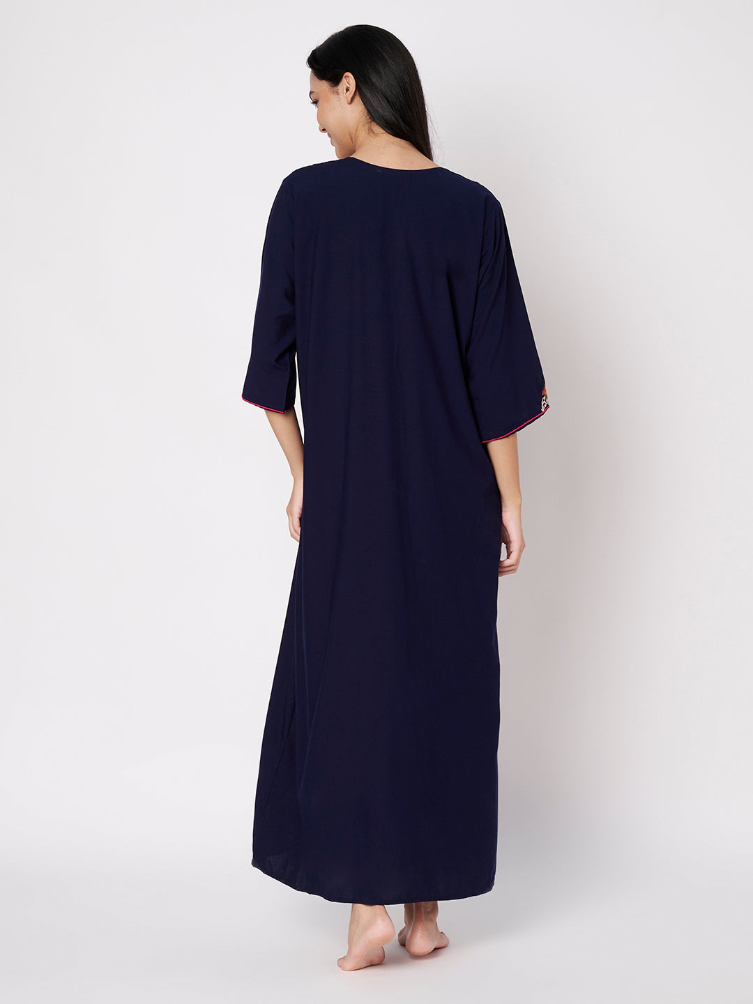 KOI Flowerline Embroidered Gown  3/4 Sleeves