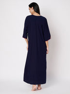 KOI Flowerline Embroidered Gown  3/4 Sleeves
