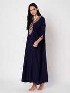 KOI Flowerline Embroidered Gown  3/4 Sleeves