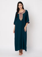 KOI Flowerline Embroidered Gown  3/4 Sleeves
