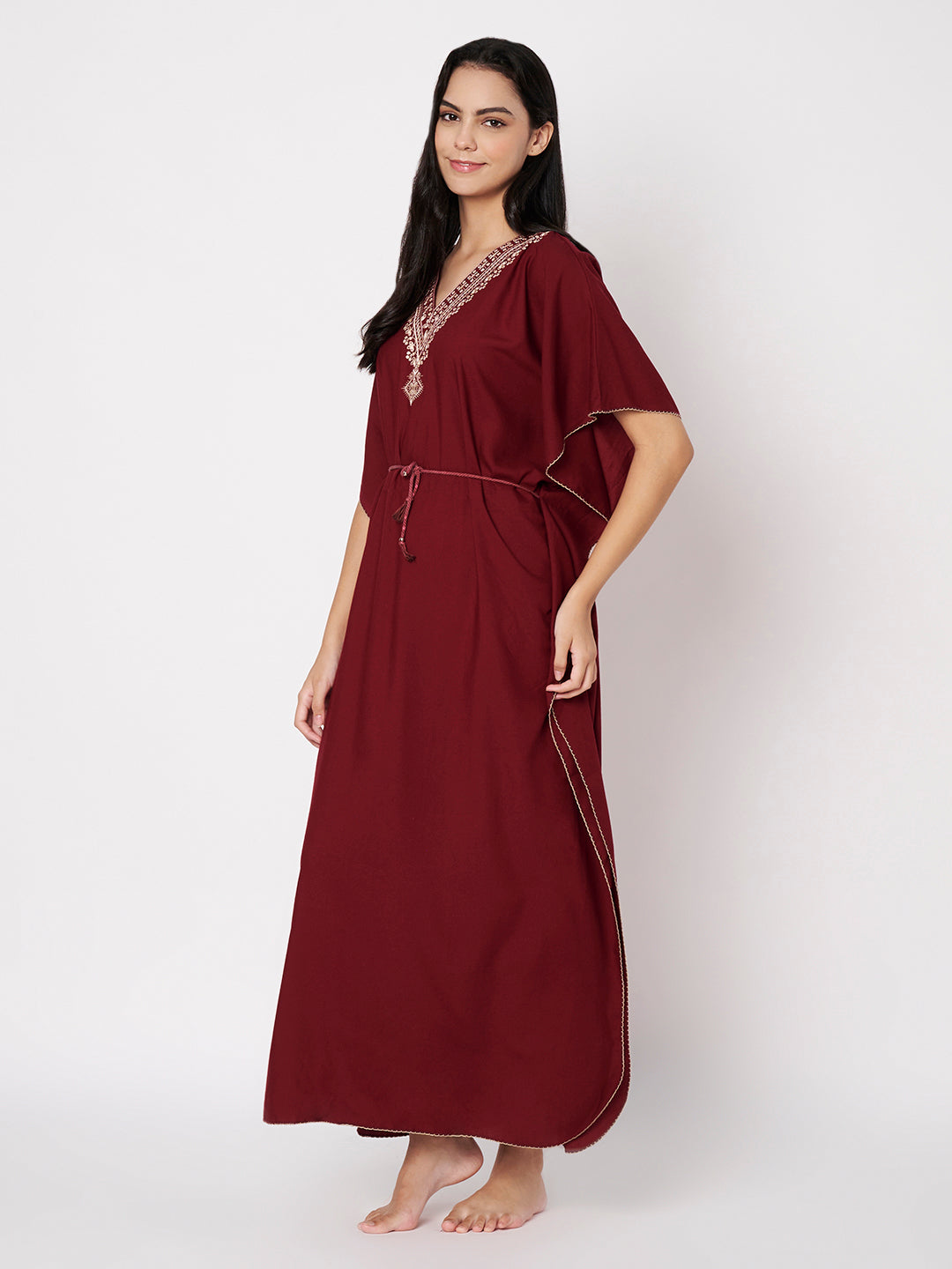 Koi Sleepwear Luxe Maroon Kaftan