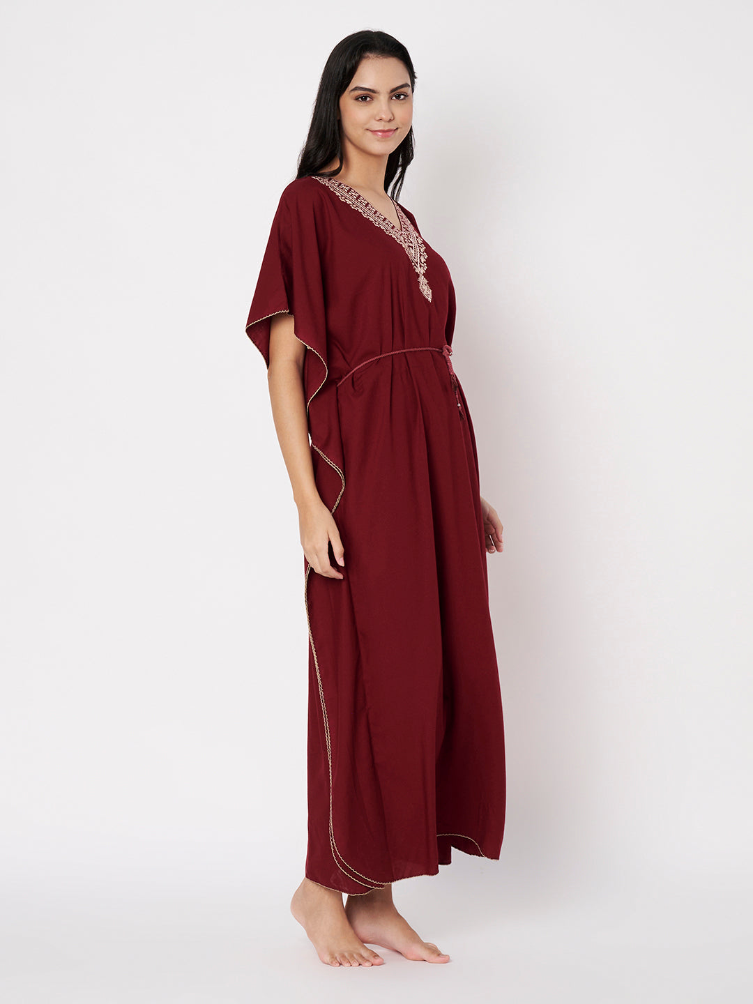 Koi Sleepwear Luxe Maroon Kaftan