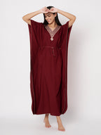 Koi Sleepwear Luxe Maroon Kaftan