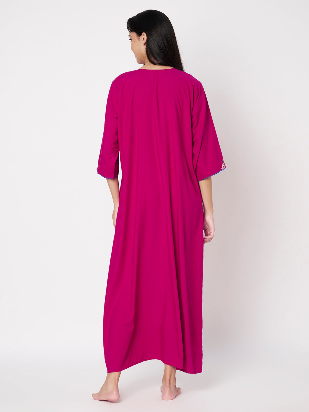 KOI Flowerline Embroidered Gown  3/4 Sleeves