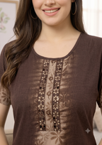 Flower Embriodery Alphine Nightgown