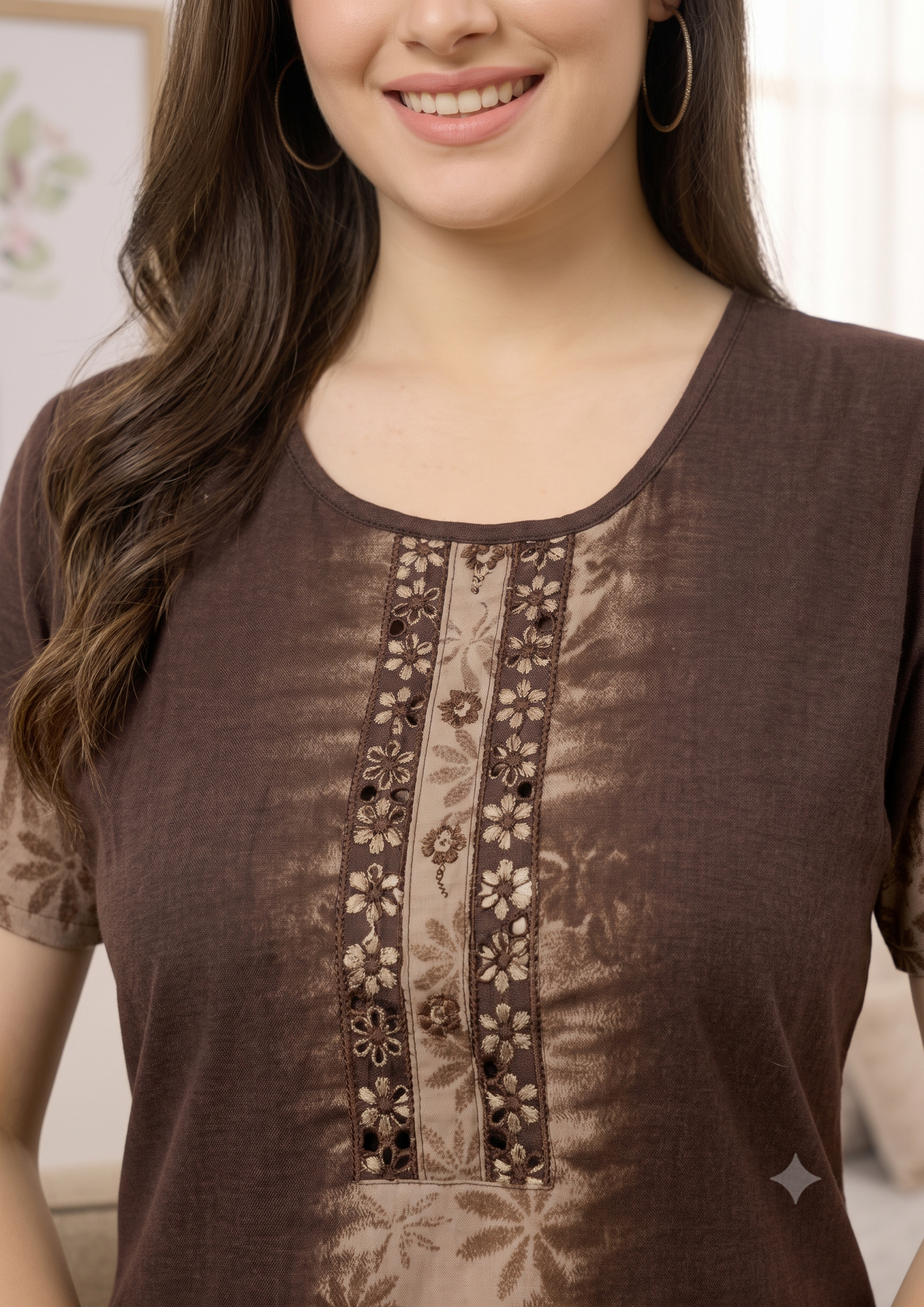 Flower Embriodery Alphine Nightgown