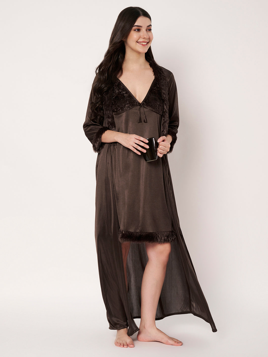 KOI Luxe Comfort Satin fur  Nighty