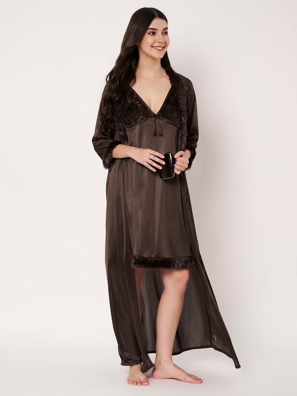 KOI Luxe Comfort Satin fur  Nighty