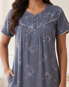 Elegance Floral Pleated Alpine Nightgown