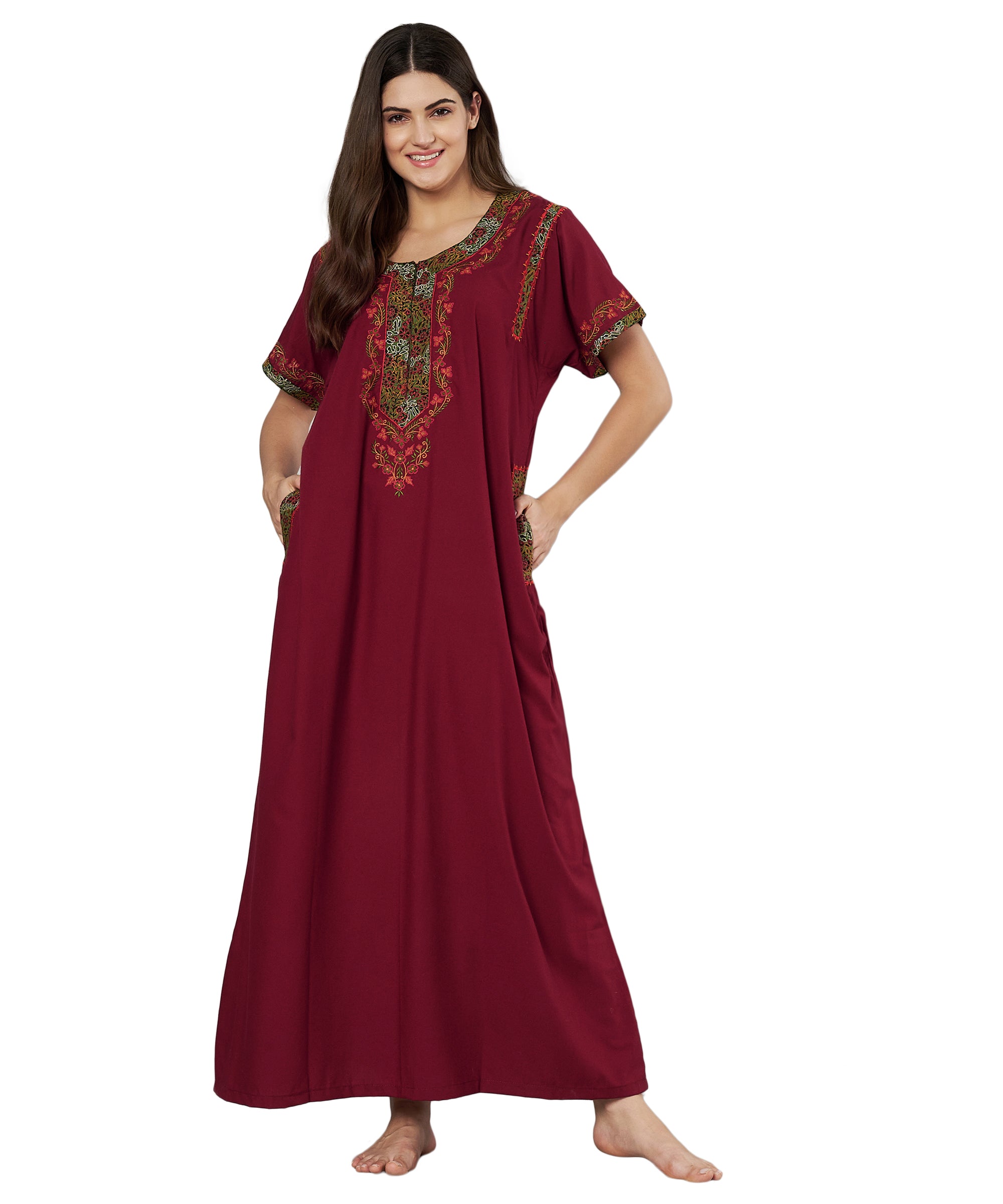 KOI SLEEPWEAR BHOPALI EMBROIDERED GOWN