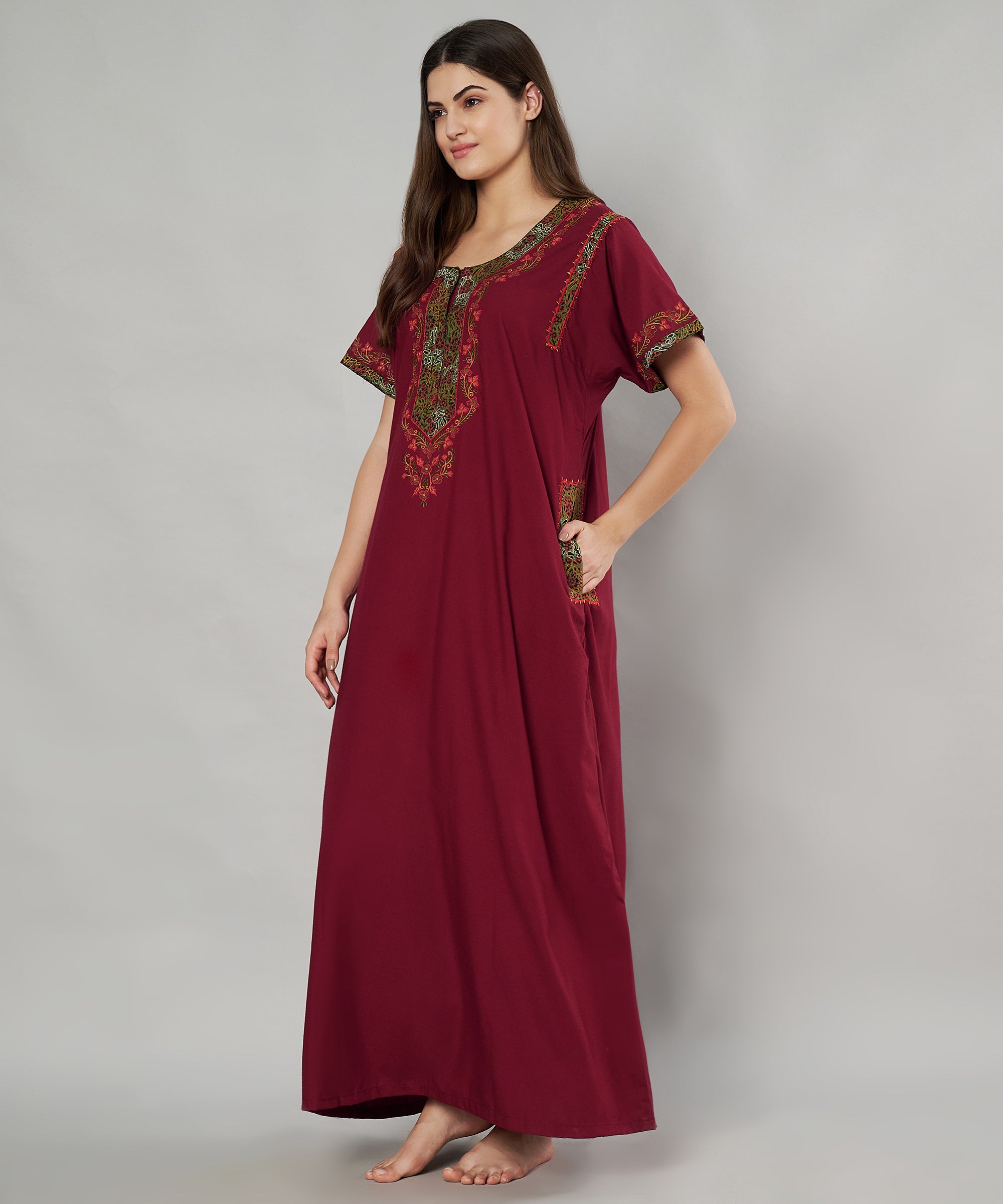 KOI SLEEPWEAR BHOPALI EMBROIDERED GOWN