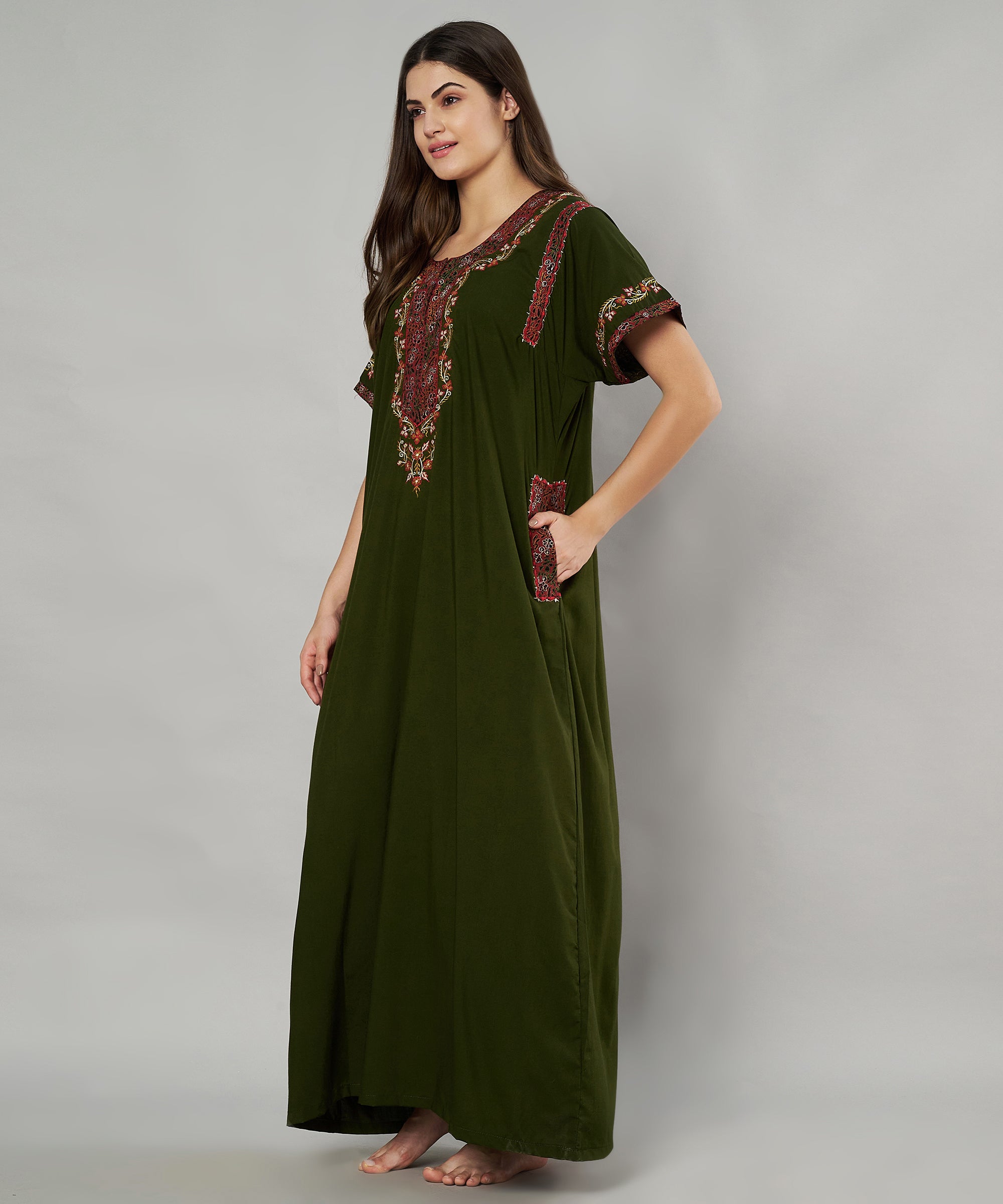 KOI SLEEPWEAR BHOPALI EMBROIDERED GOWN