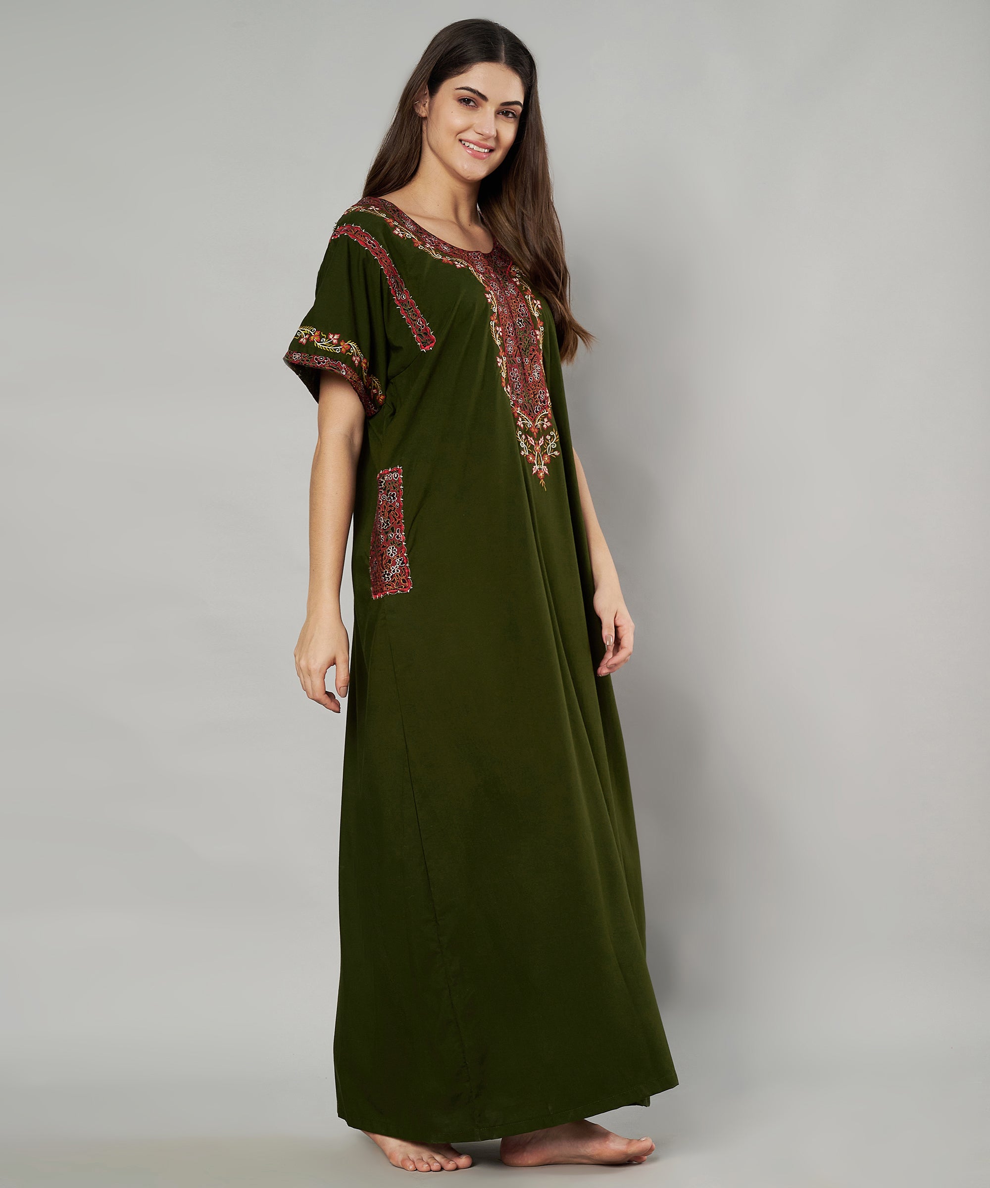 KOI SLEEPWEAR BHOPALI EMBROIDERED GOWN