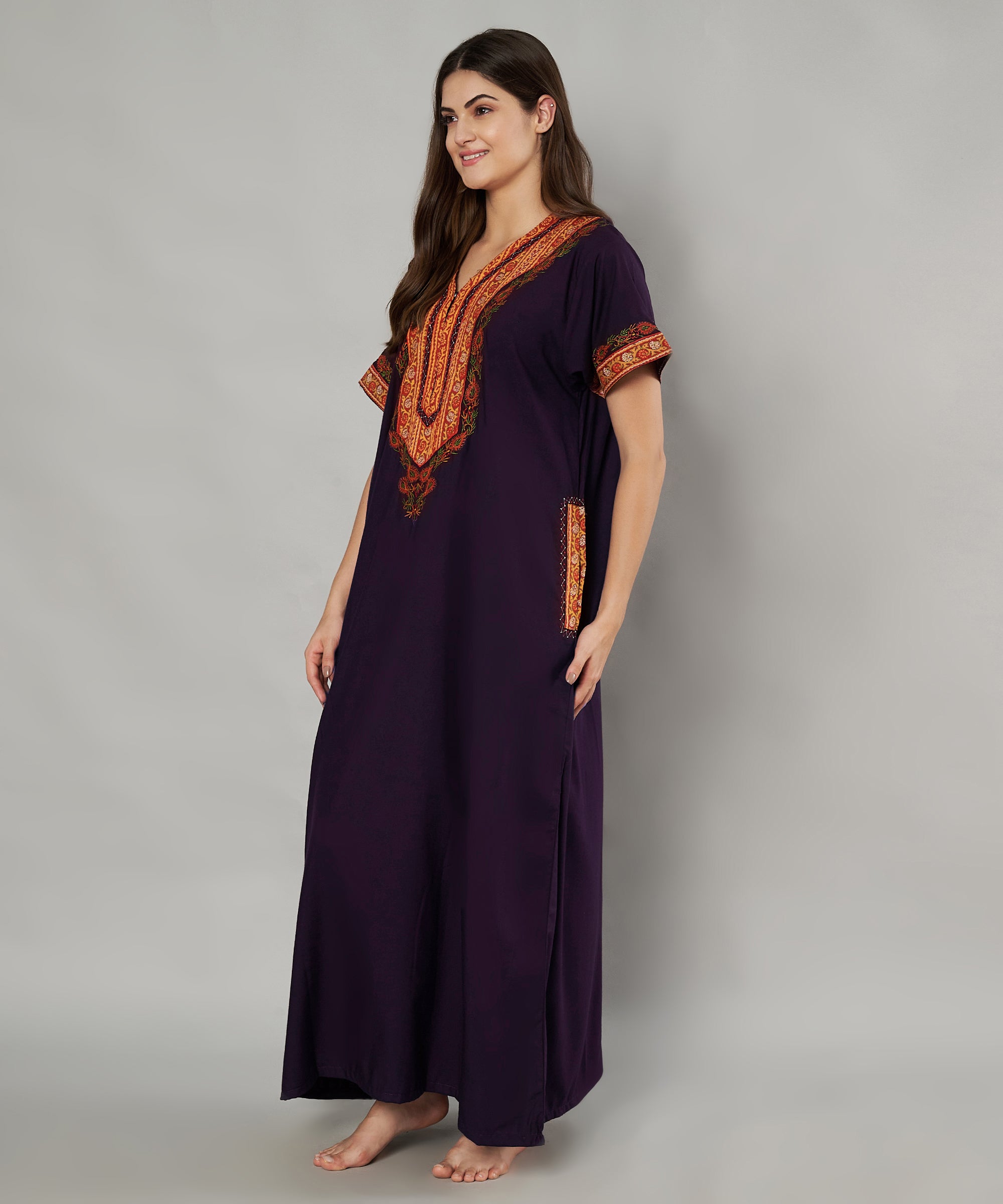 KOI SLEEPWEAR Bopali embroidered gown