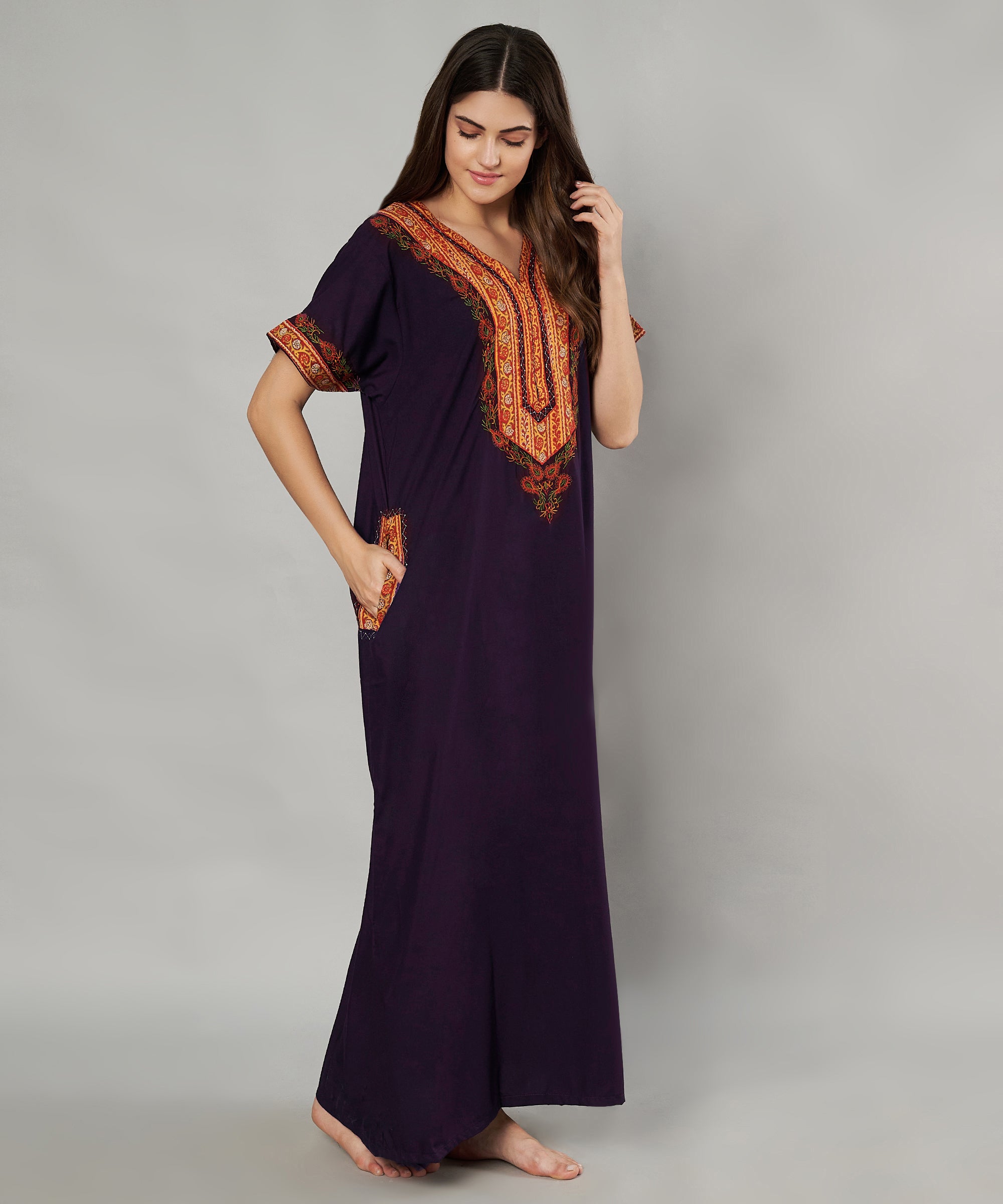 KOI SLEEPWEAR Bopali embroidered gown