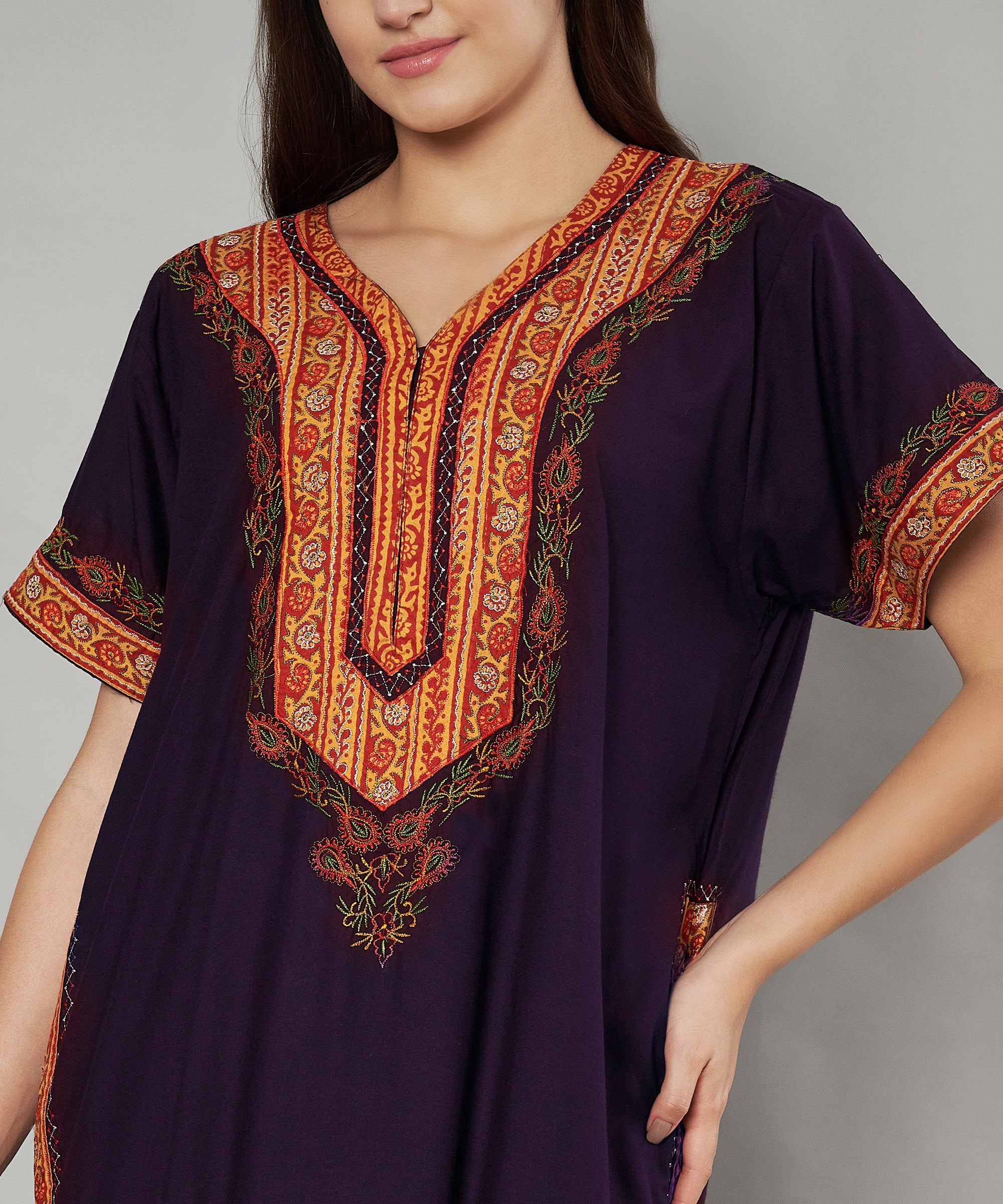 KOI SLEEPWEAR Bopali embroidered gown