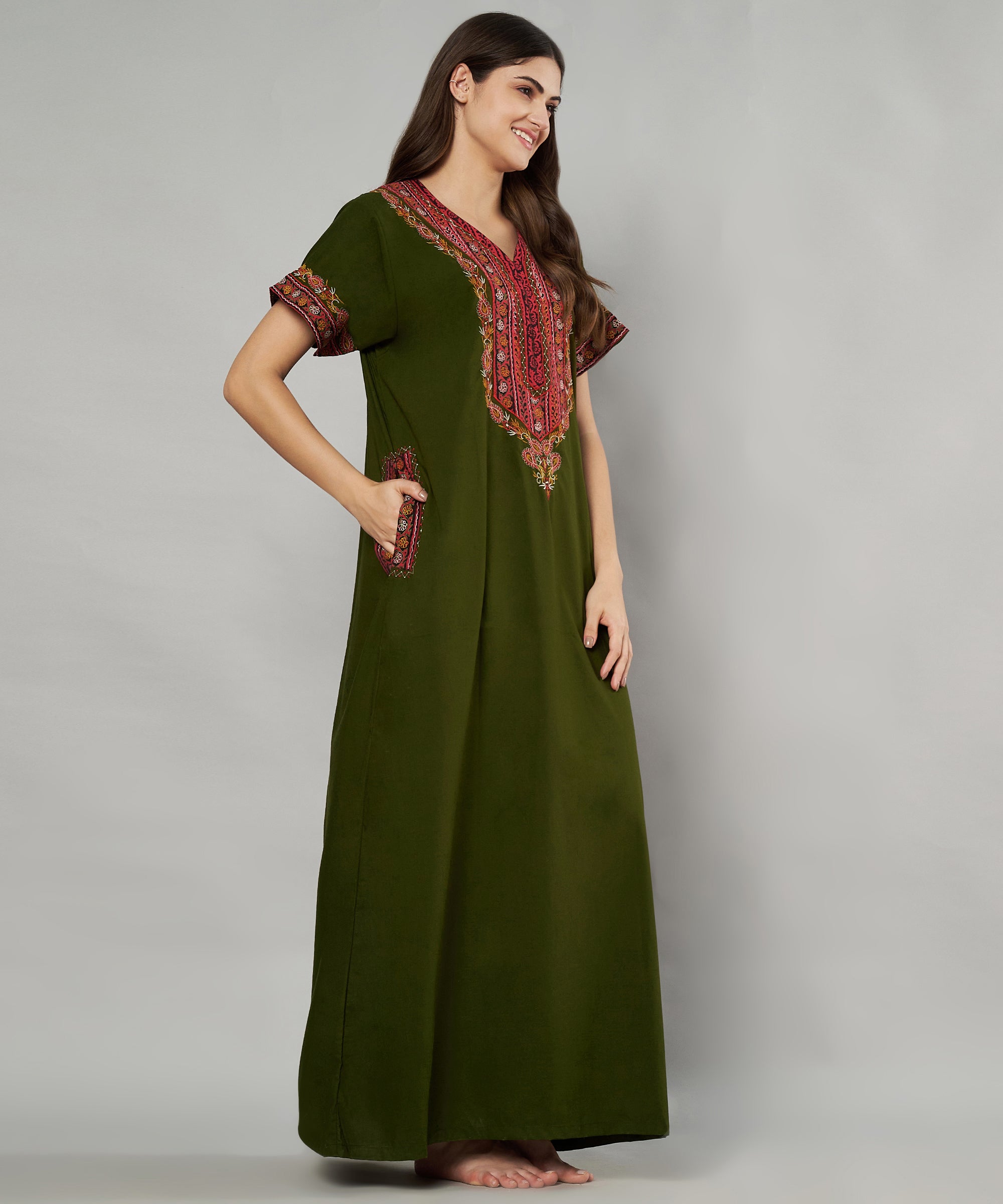 KOI SLEEPWEAR Bopali embroidered gown