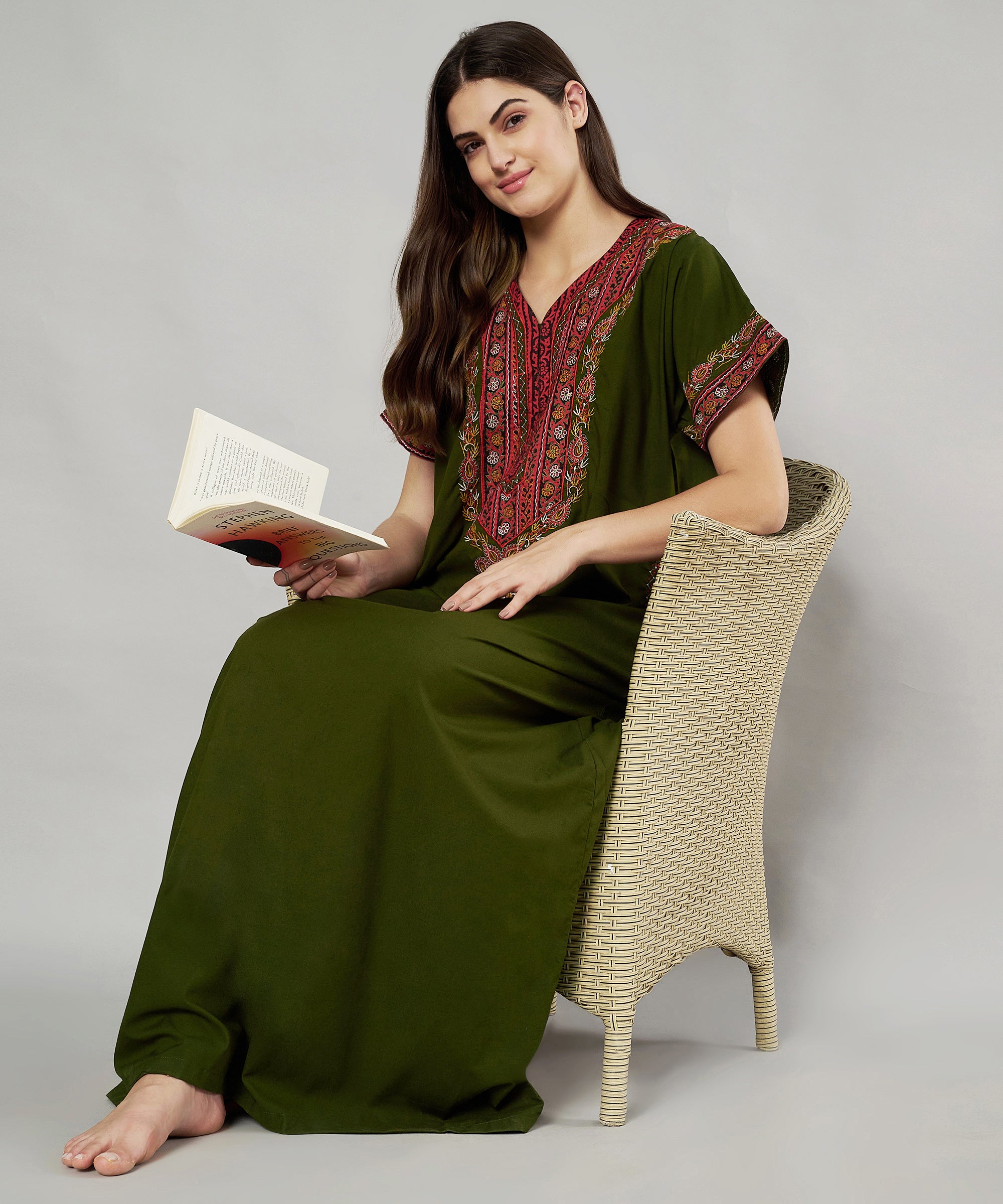 KOI SLEEPWEAR Bopali embroidered gown