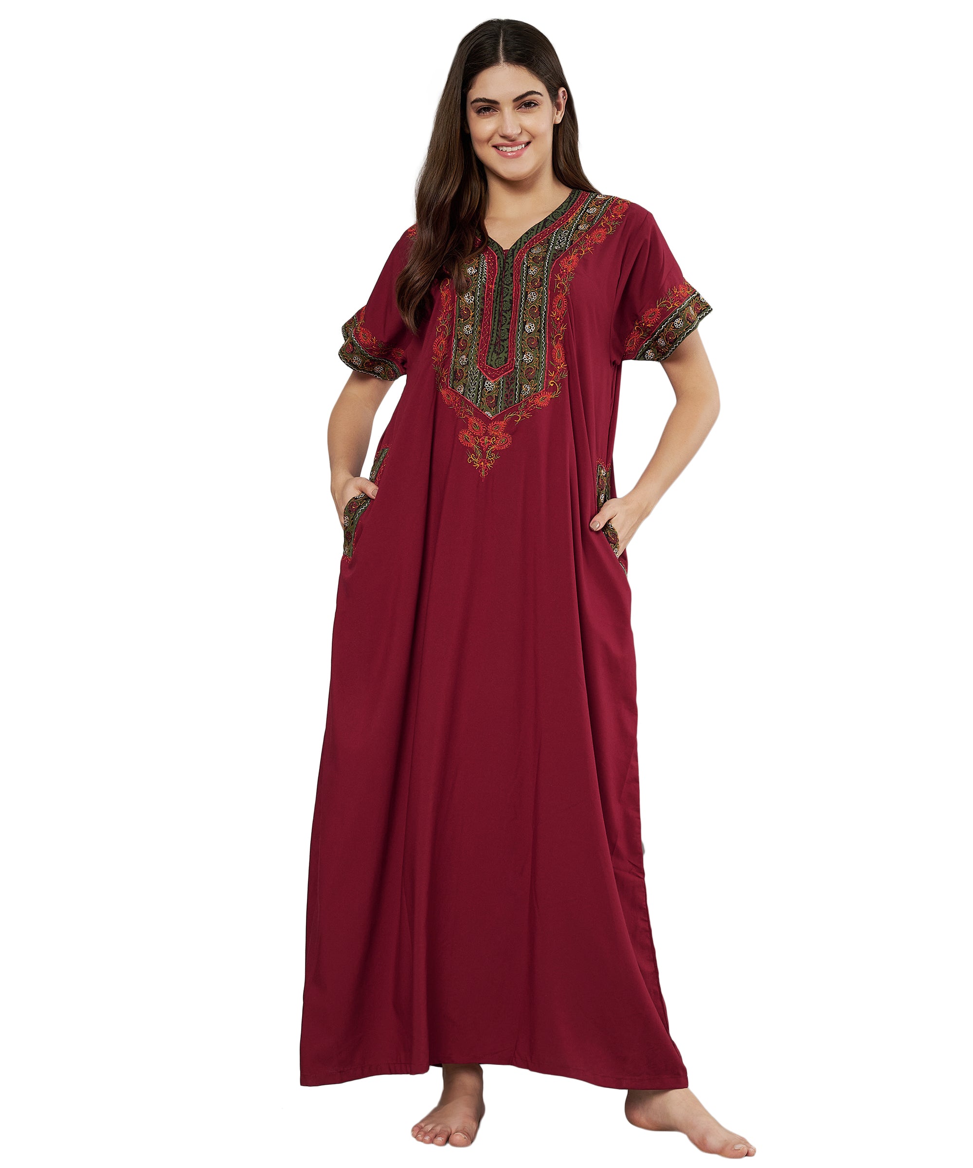 KOI SLEEPWEAR Bopali embroidered gown