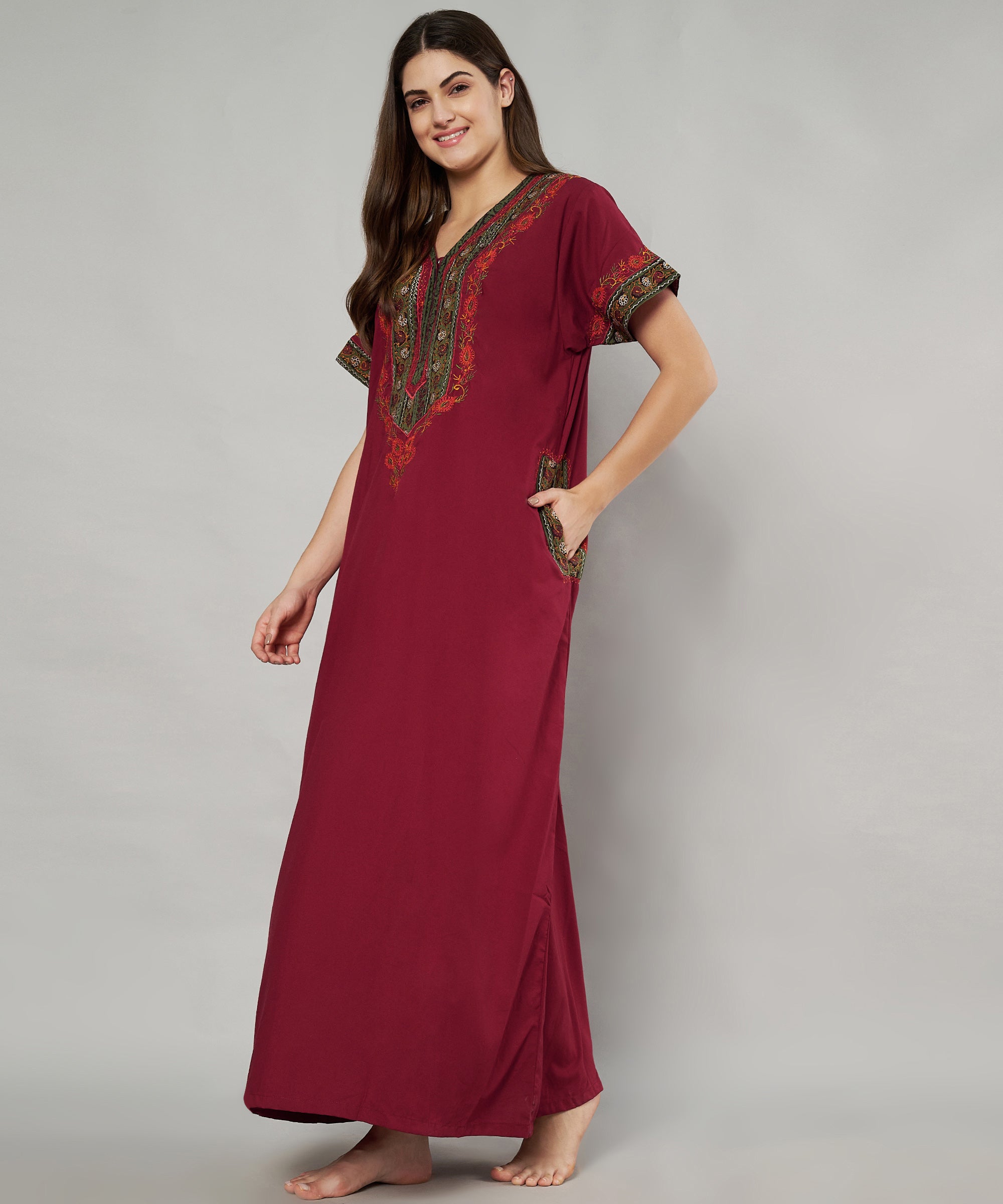 KOI SLEEPWEAR Bopali embroidered gown