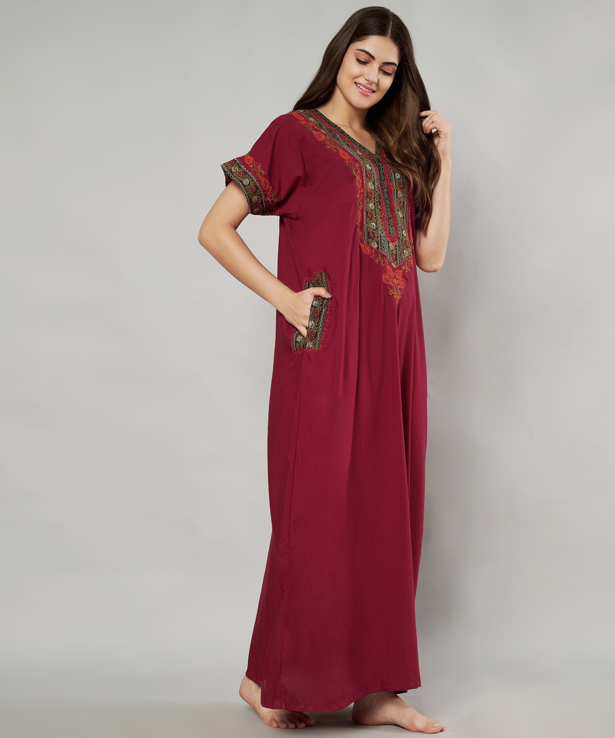 KOI SLEEPWEAR Bopali embroidered gown