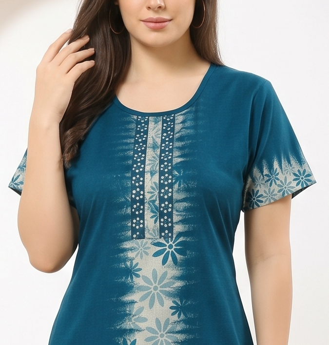 Flower Embriodery Alphine Nightgown