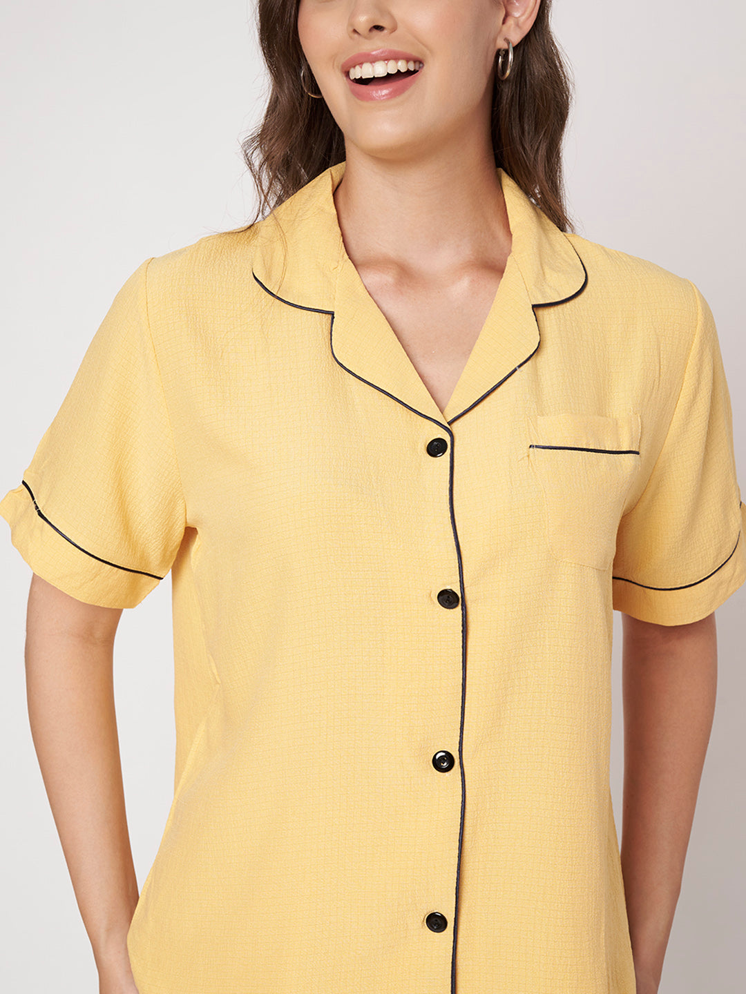 KOI-SOLID TEXTURE-SHORTS-MUSTARD-NIGHTS