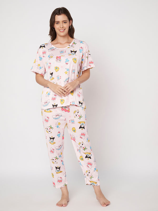 KOI-3D TEXTURE-PINK-FULL-PAJAMASET