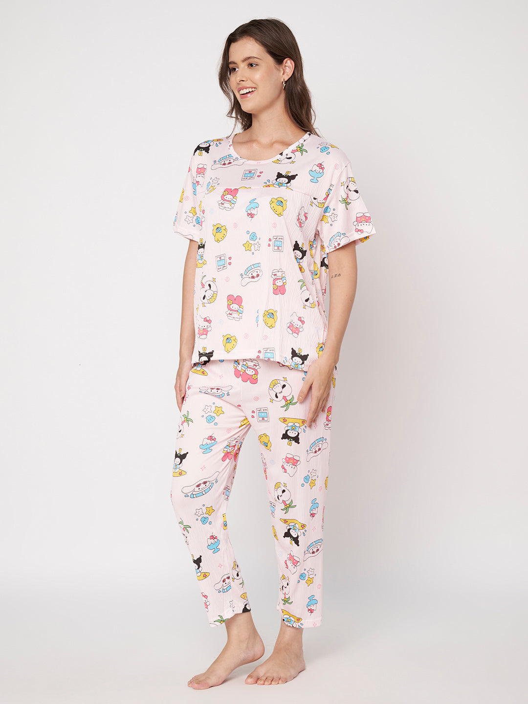 KOI-3D TEXTURE-PINK-FULL-PAJAMASET