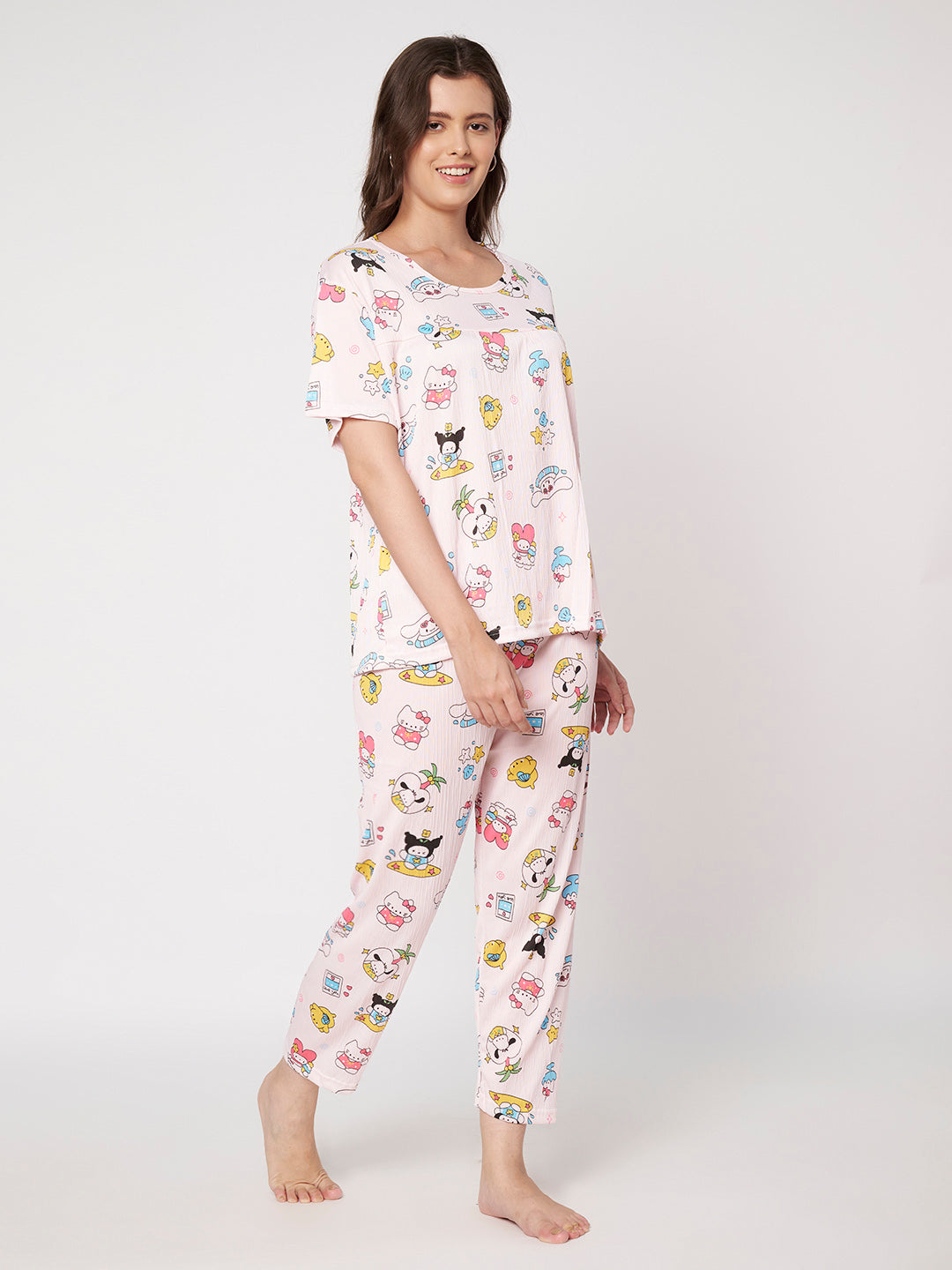 KOI-3D TEXTURE-PINK-FULL-PAJAMASET