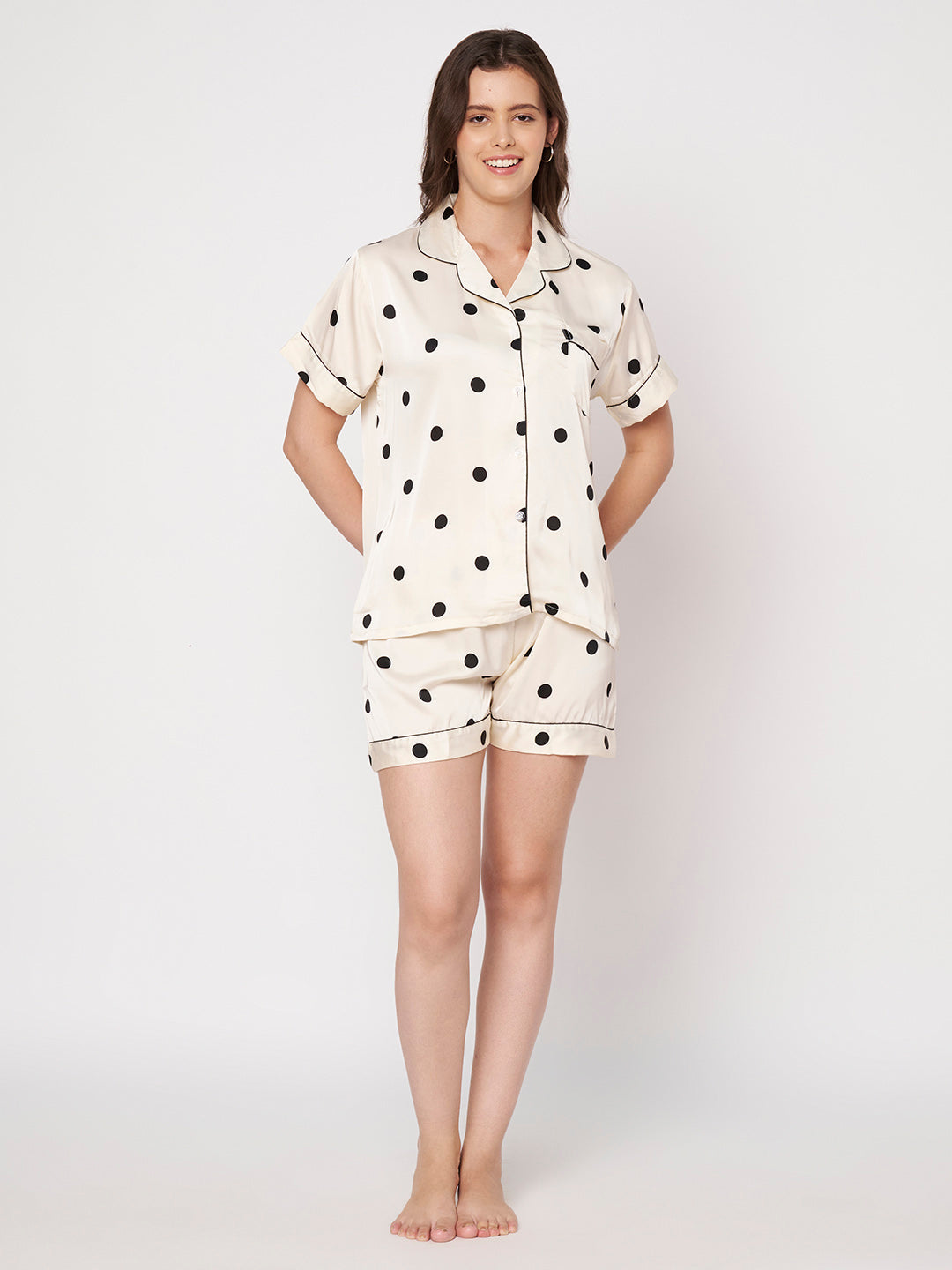 KOI-POLKADOT-SATIN-SHORTS-NIGHT SUIT