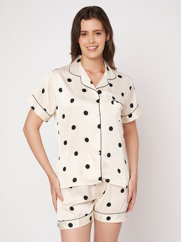 KOI-POLKADOT-SATIN-SHORTS-NIGHT SUIT