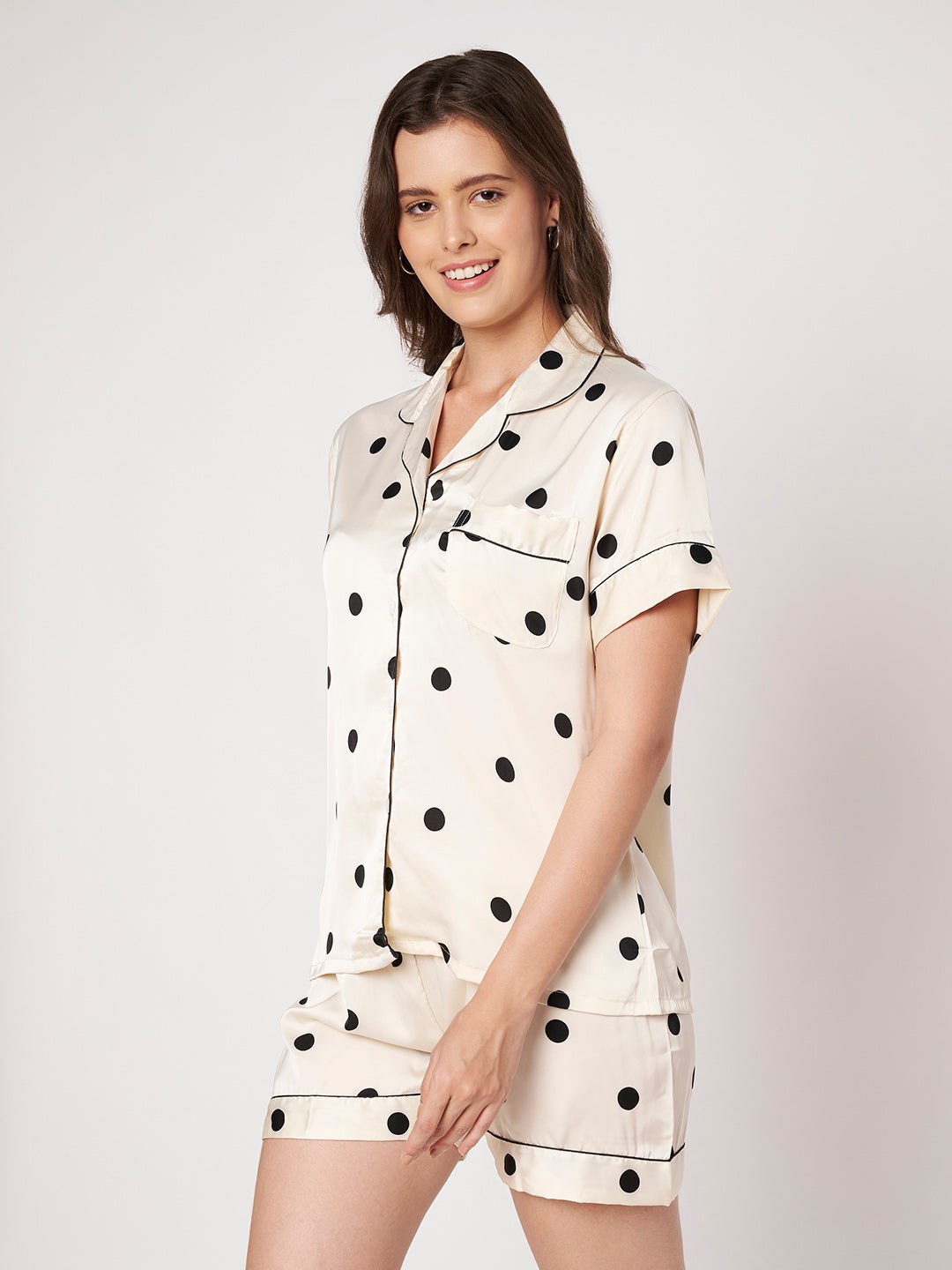 KOI-POLKADOT-SATIN-SHORTS-NIGHT SUIT