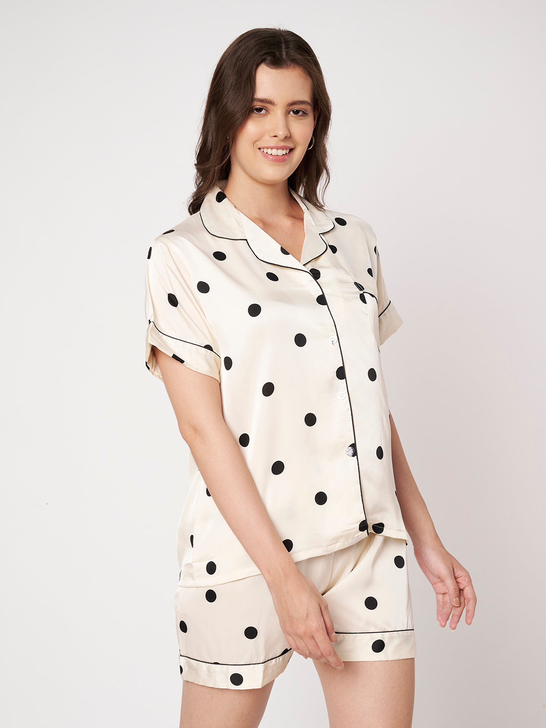 KOI-POLKADOT-SATIN-SHORTS-NIGHT SUIT