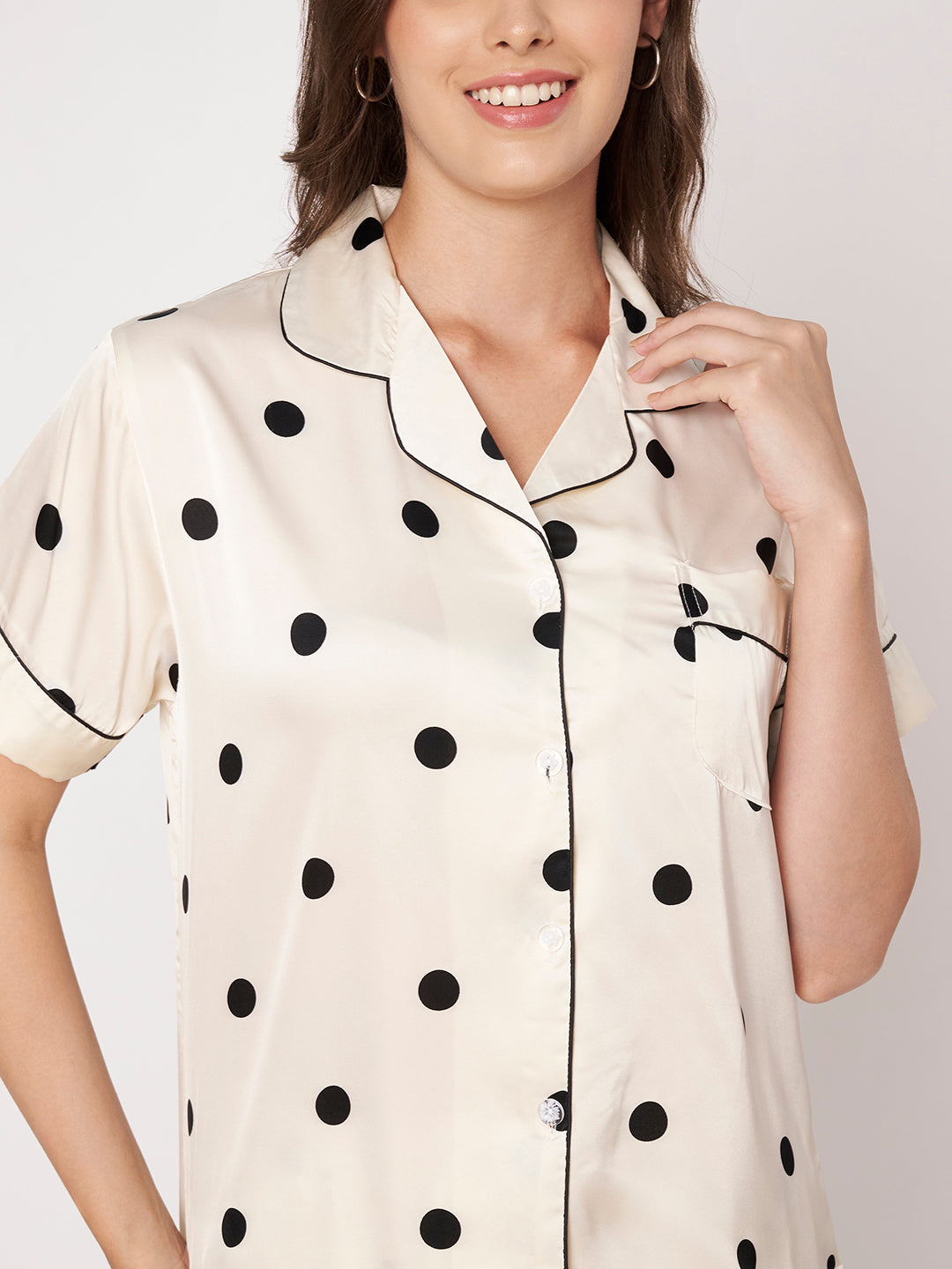 KOI-POLKADOT-SATIN-SHORTS-NIGHT SUIT