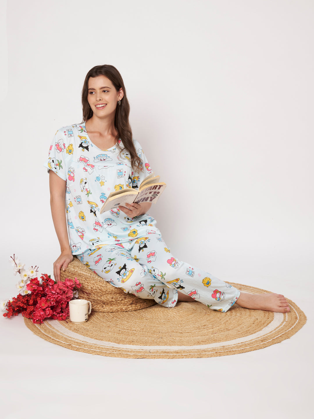 KOI-3D TEXTURE-BLUE-FULL-PAJAMASET