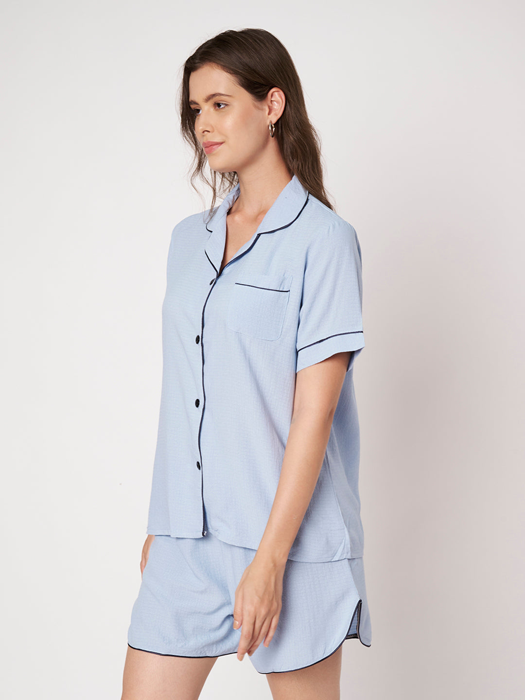 KOI-SOLID TEXTURE-SHORTS-BLUE-NIGHTS