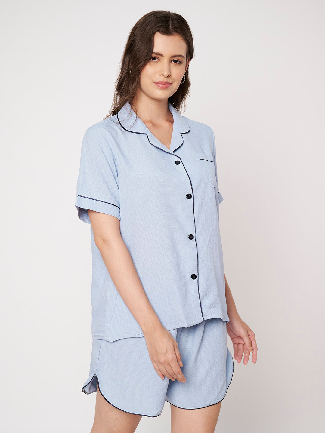 KOI-SOLID TEXTURE-SHORTS-BLUE-NIGHTS