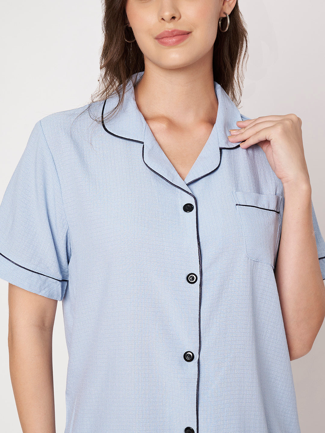 KOI-SOLID TEXTURE-SHORTS-BLUE-NIGHTS