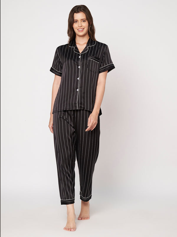 KOI-STRAPPY BLACK-SATIN-PAJAMASET