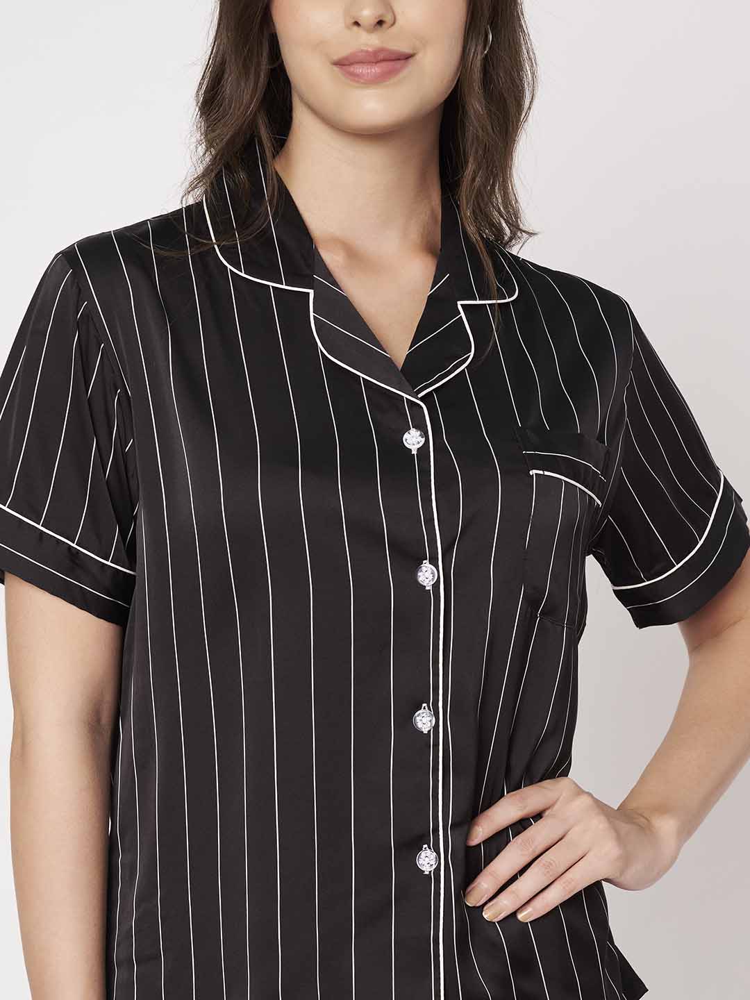 KOI-STRAPPY BLACK-SATIN-PAJAMASET