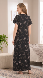 Alpine Plit Front Button Round Neck Lounge Nighty