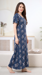 Floral Print Alpine Cotton A-Line Nightgown