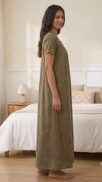 Elegance Floral Pleated Alpine Nightgown