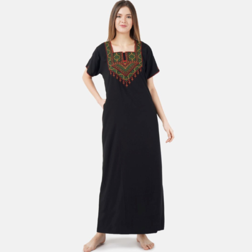 Resham Embroidery Night Gown