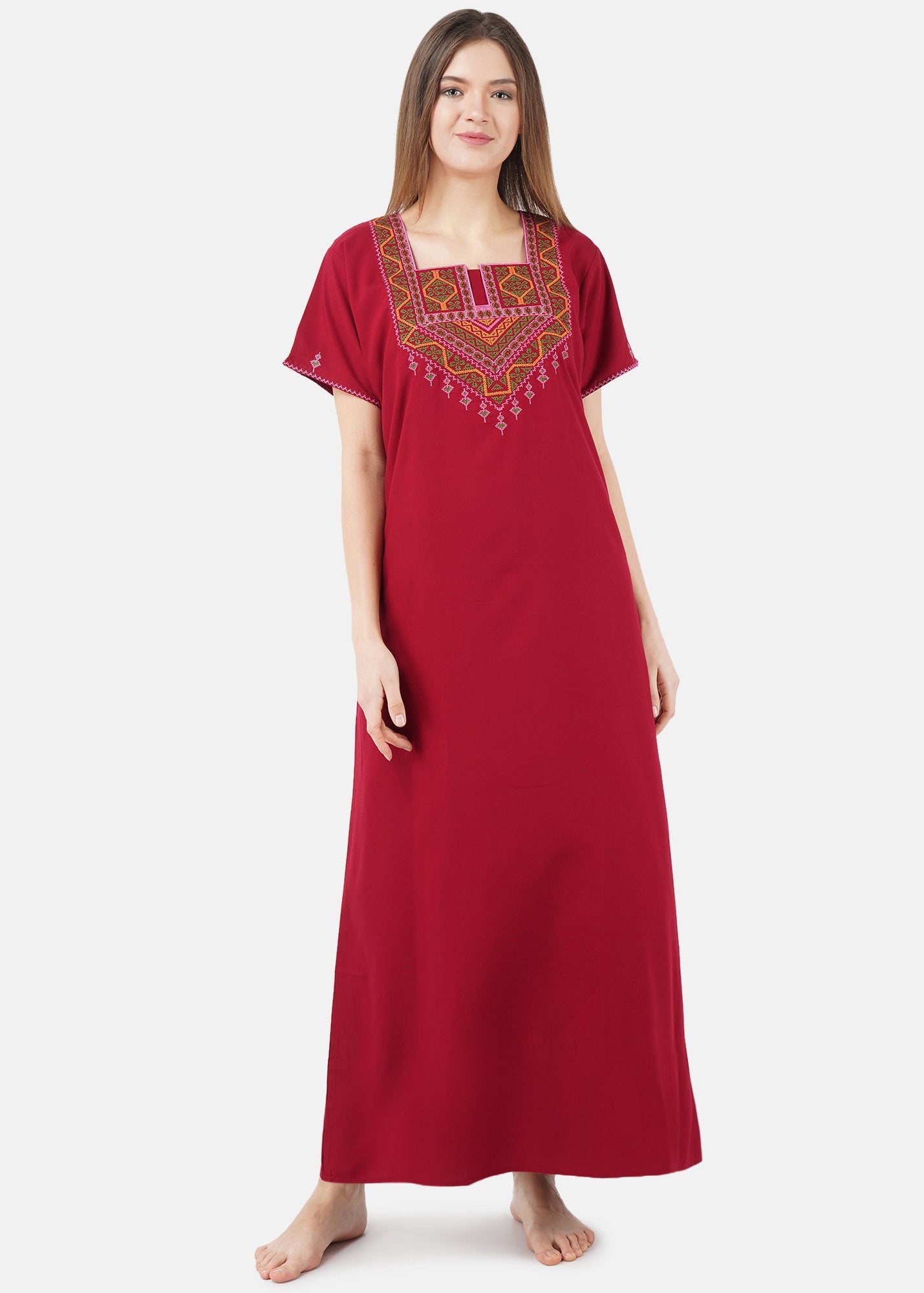 Resham Embriodery No Bra Nighty
