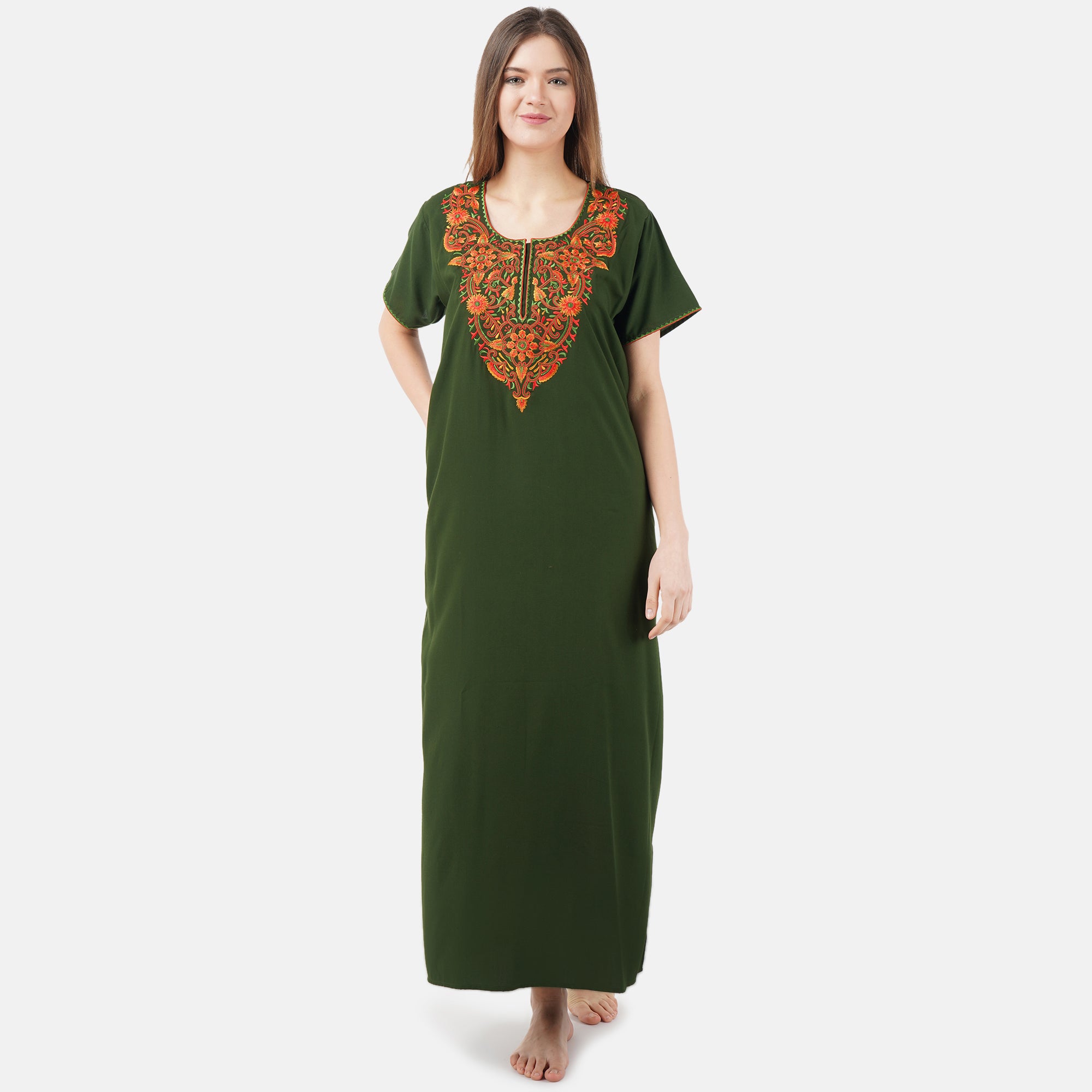 Colourful Embroidery Nightgown