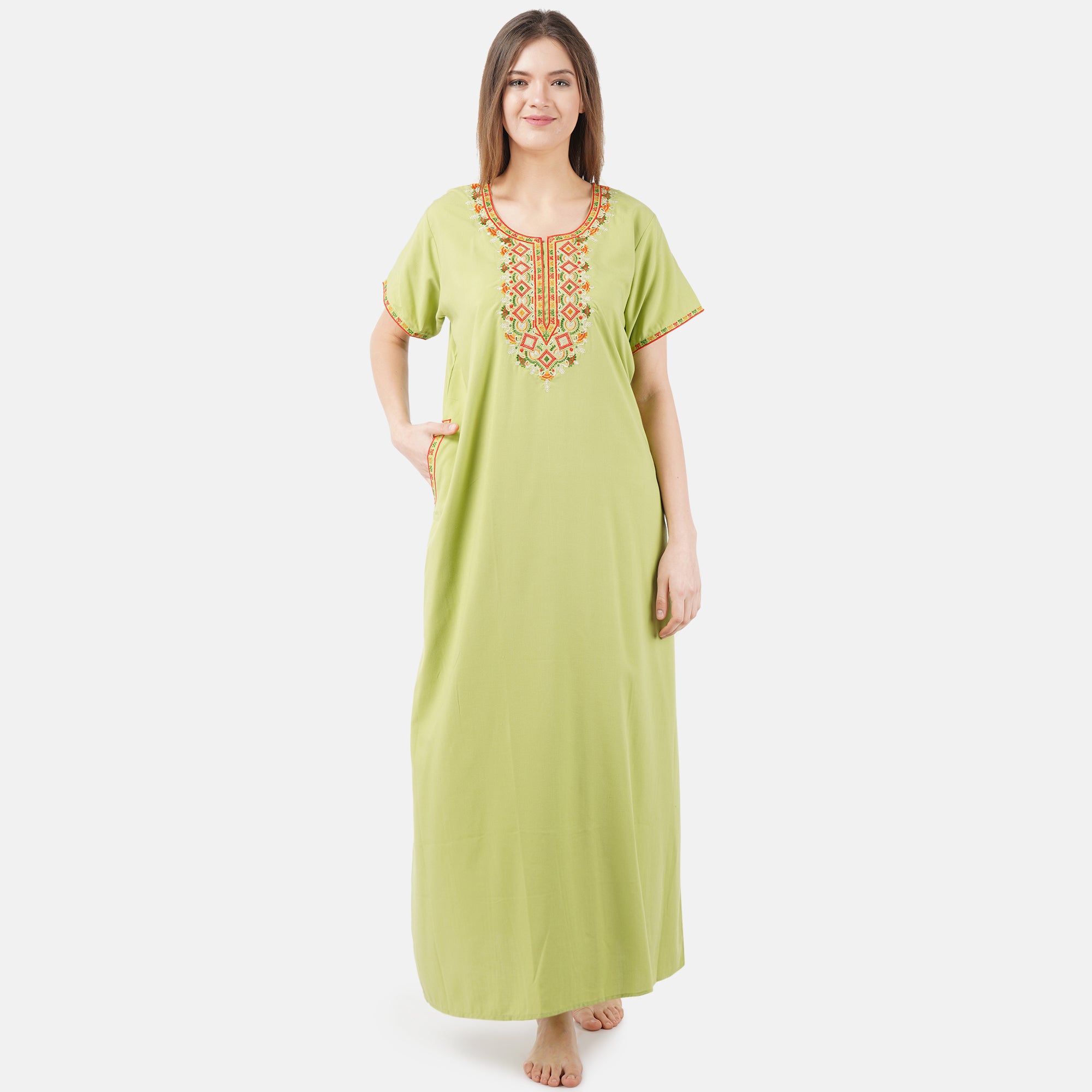 Multi Coloured Embroidered Nightgown